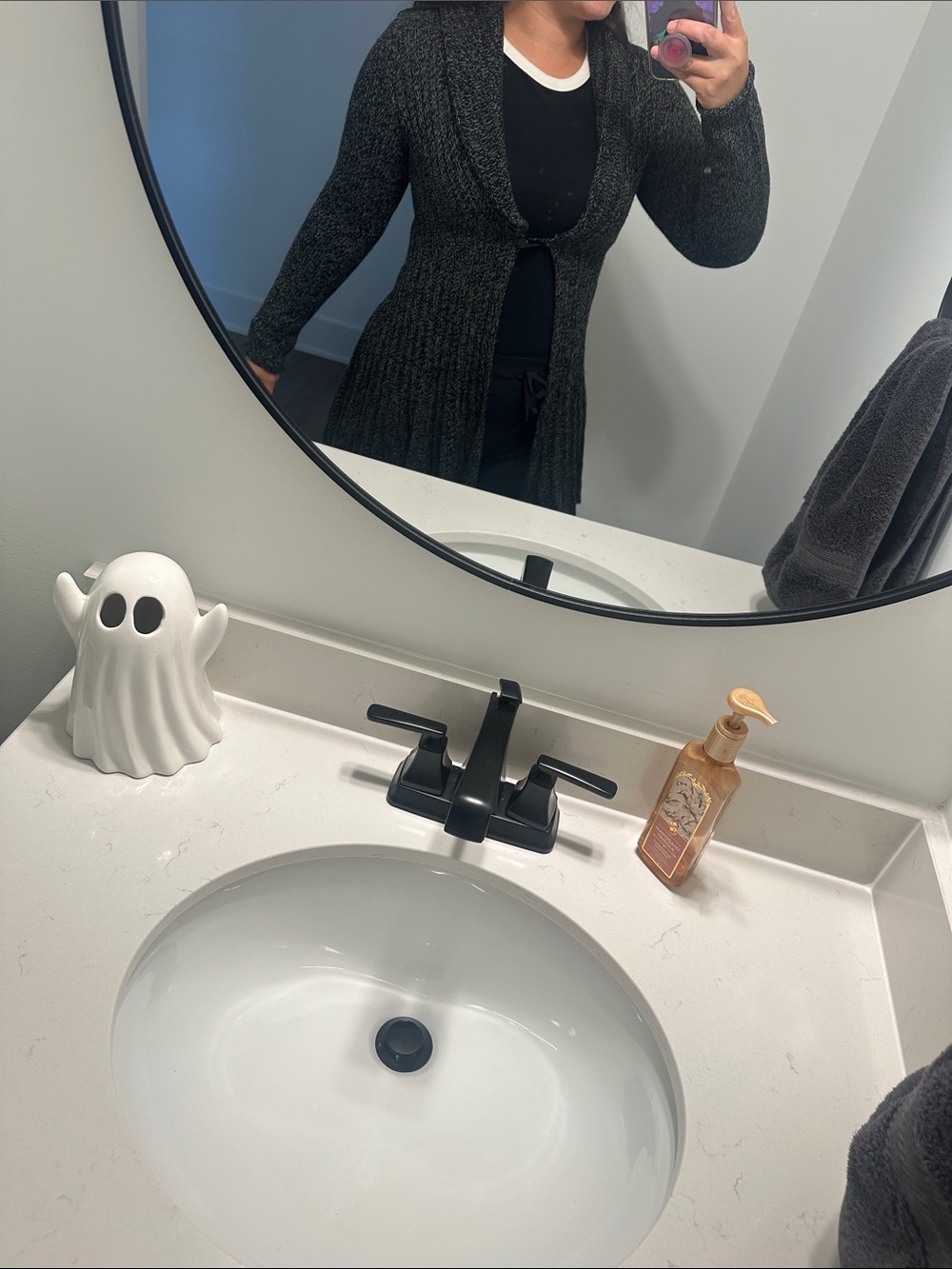 Carolyn Taylor Gray Marled Sweater Dress Cardigan approximate size medium